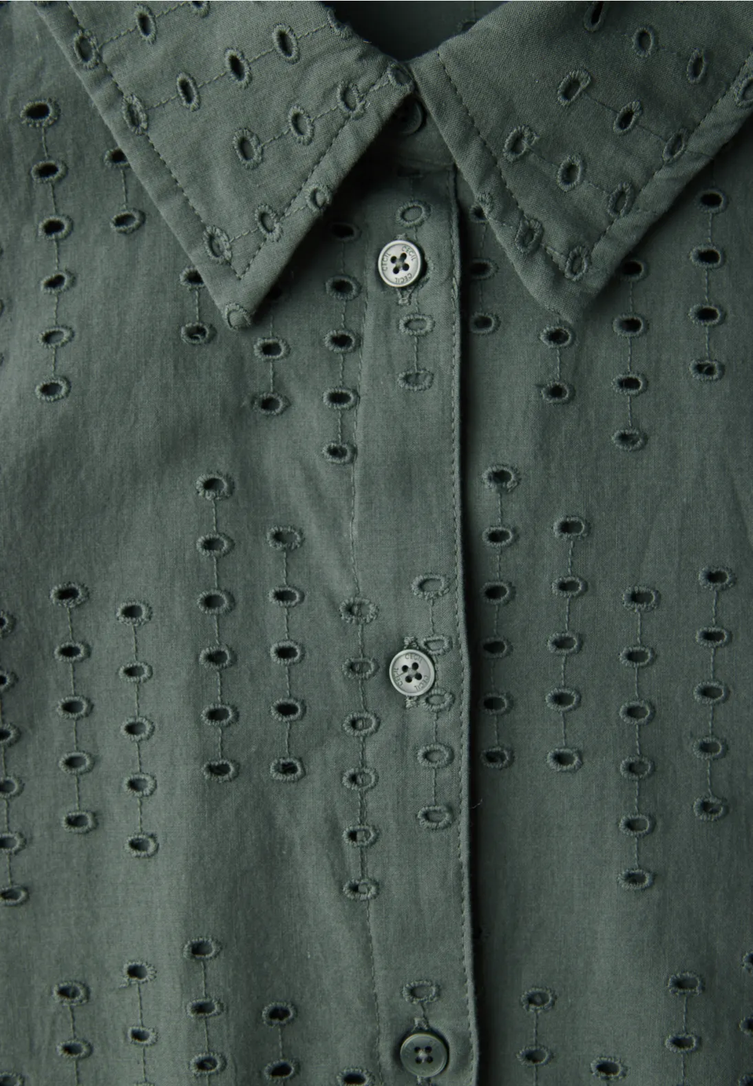 Cecil Hemdbluse mit Lochstickerei - Dark Balmy Khaki