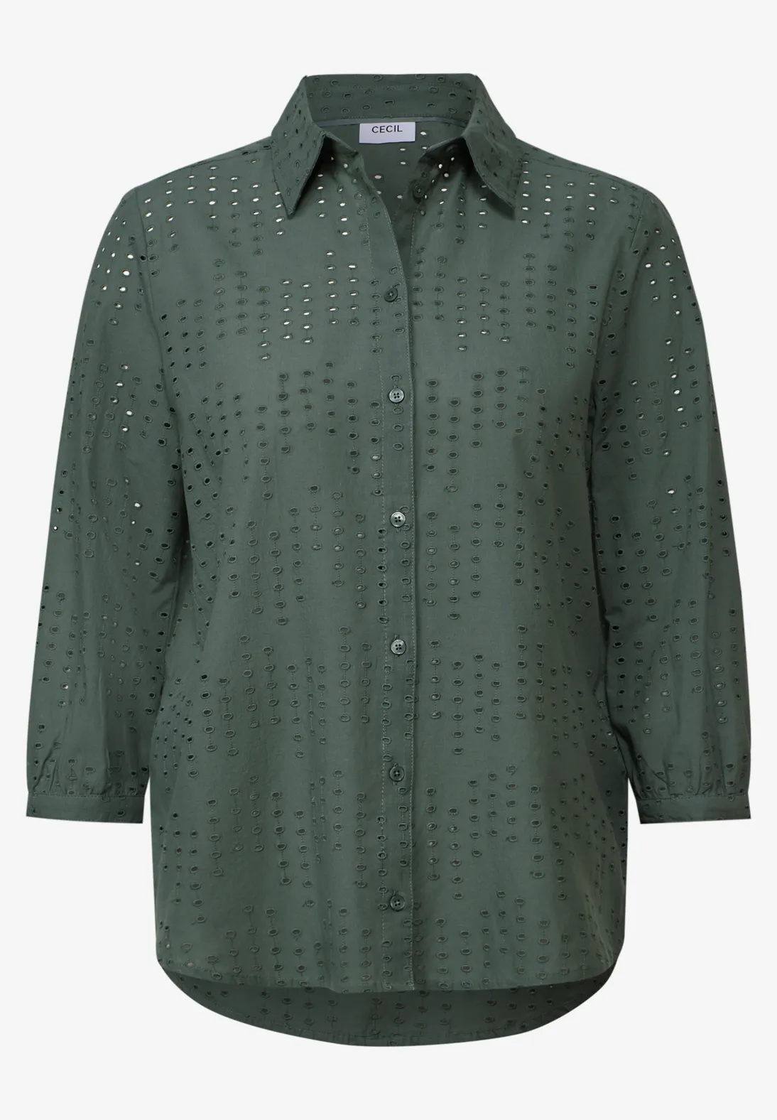 Cecil Hemdbluse mit Lochstickerei - Dark Balmy Khaki