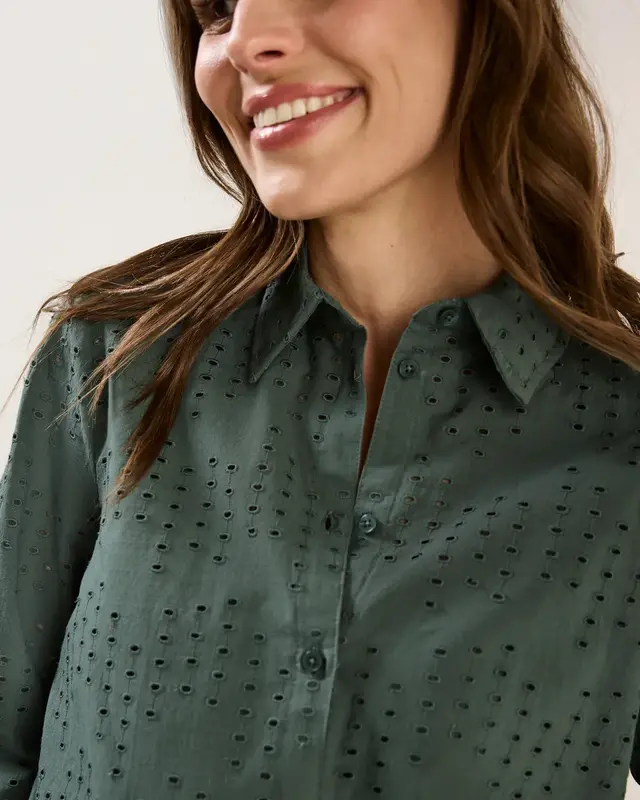 Cecil Hemdbluse mit Lochstickerei - Dark Balmy Khaki