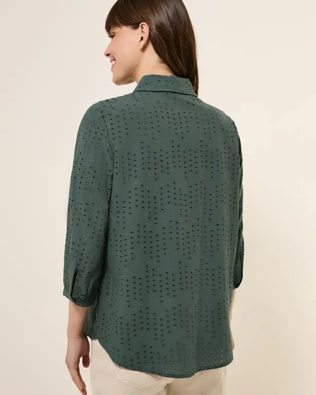 Cecil Hemdbluse mit Lochstickerei - Dark Balmy Khaki