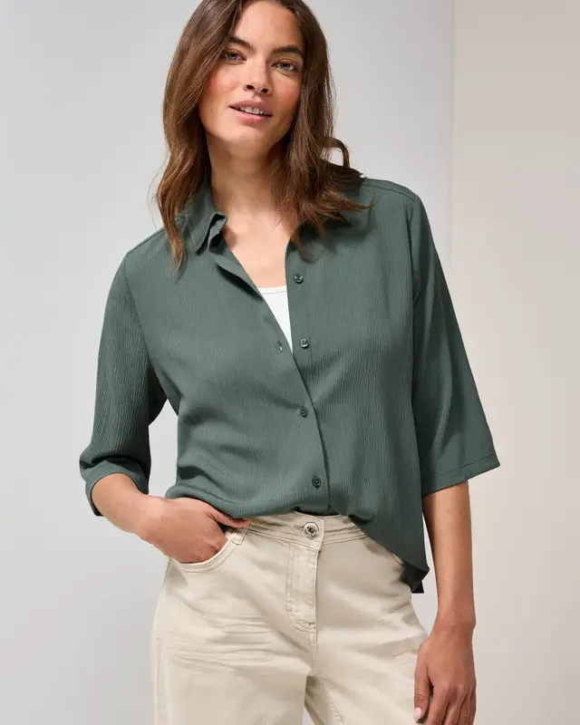 Cecil Hemdbluse mit Struktur - Dark Balmy Khaki