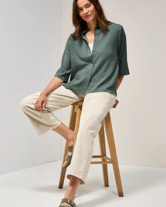 Cecil Hemdbluse mit Struktur - Dark Balmy Khaki