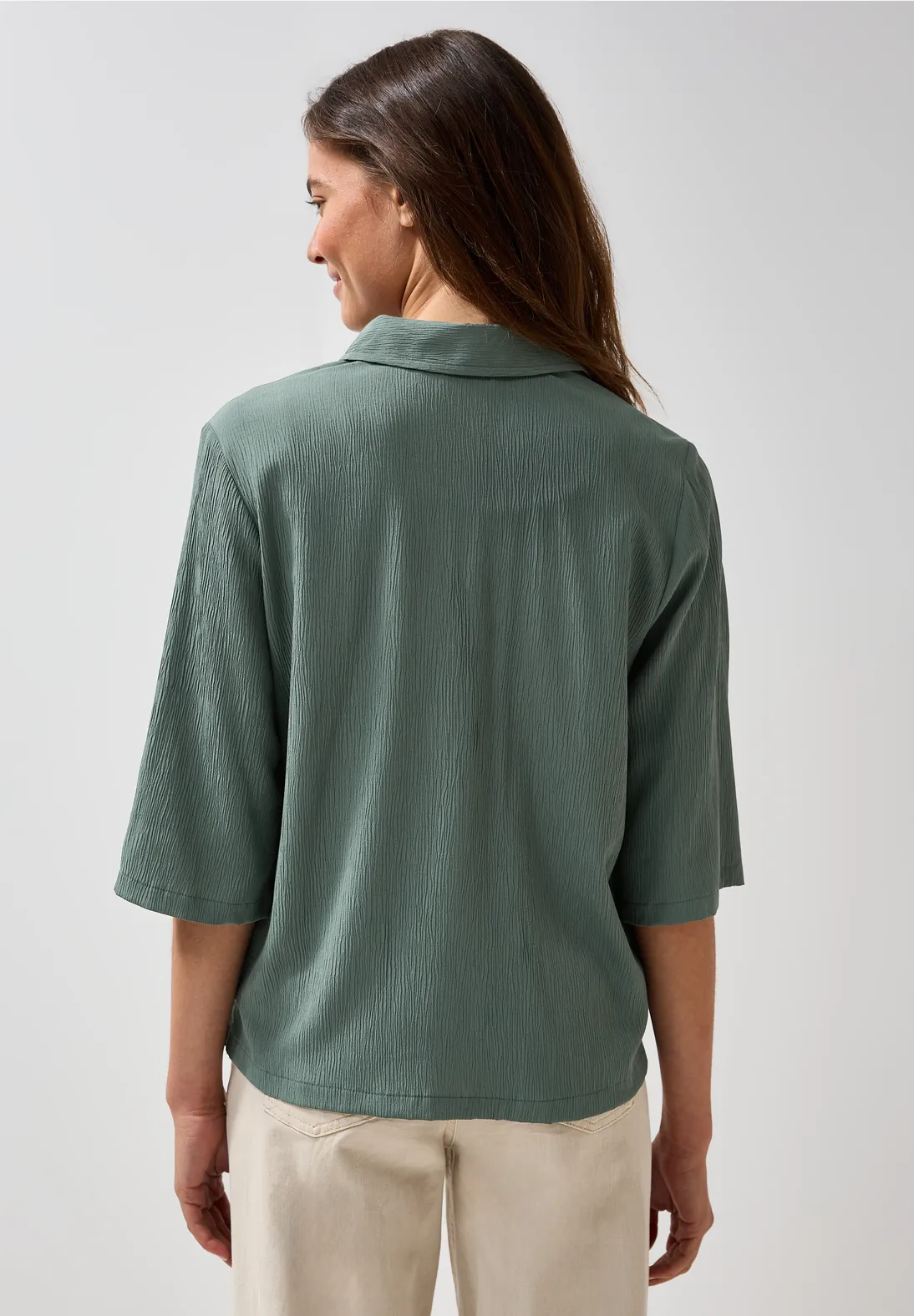 Cecil Hemdbluse mit Struktur - Dark Balmy Khaki