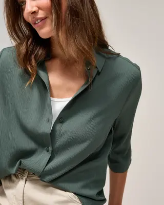 Cecil Hemdbluse mit Struktur - Dark Balmy Khaki