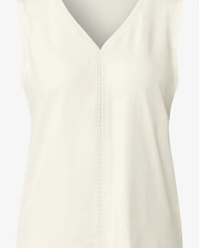 Street One Jersey Top met Gehaakte Details - Off White