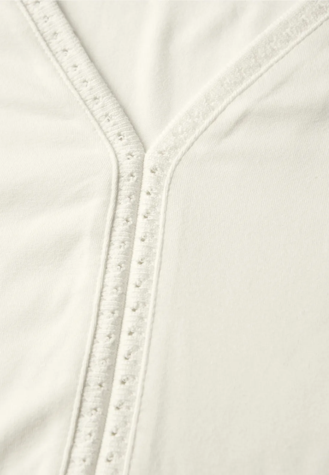 Street One Jersey Top met Gehaakte Details - Off White