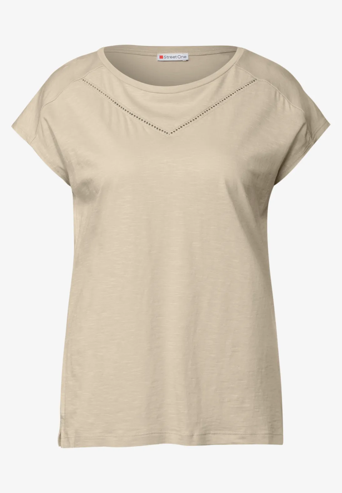 Street One Shirt met Decoratieve Tape - Coastal Beige