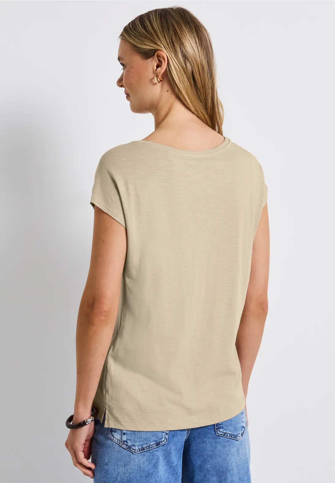 Street One Shirt with Deco Tape - Coastal Beige