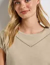 Street One Shirt mit Dekotape - Coastal Beige