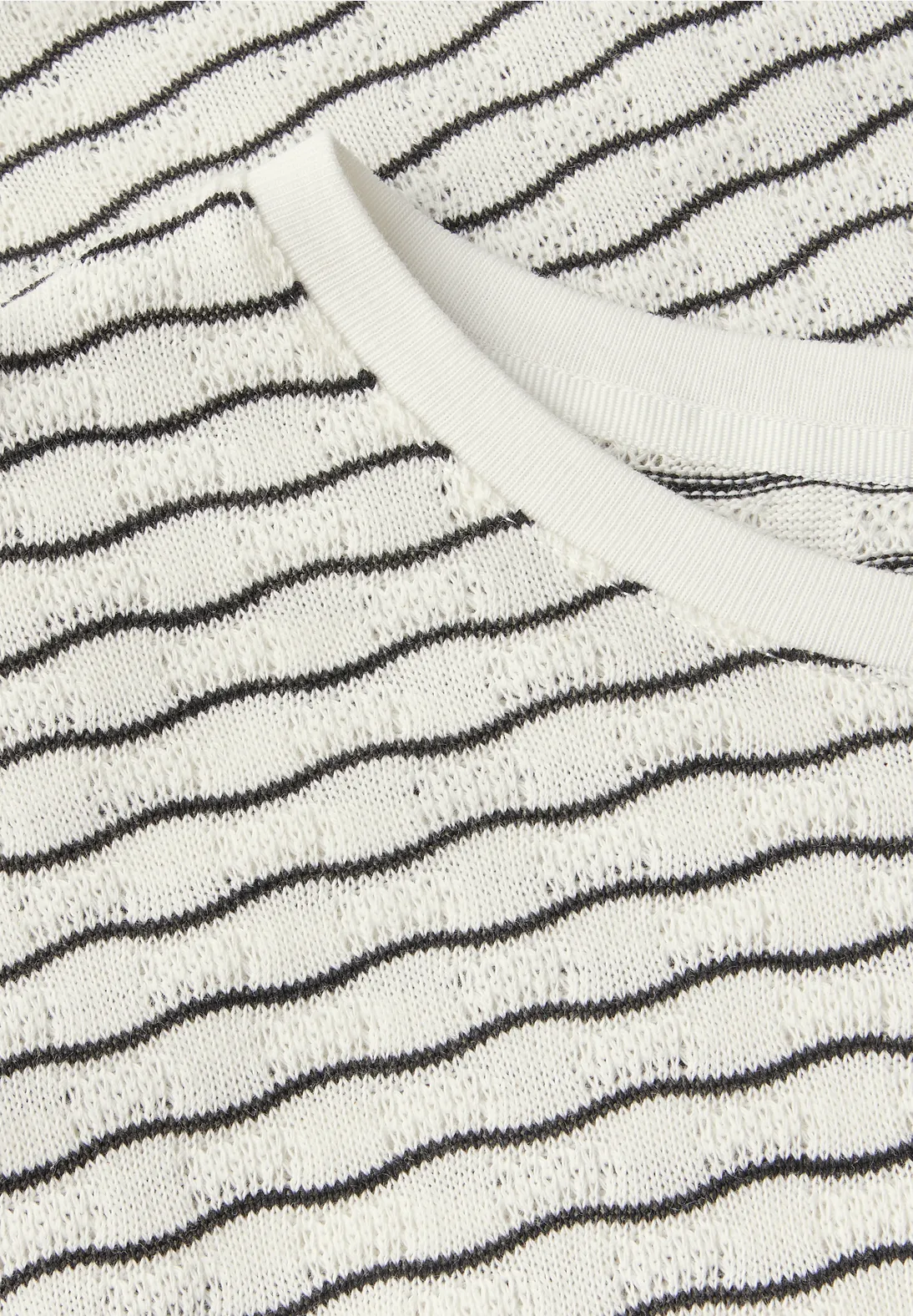 Street One Shirt met Golvende Strepen - Off White