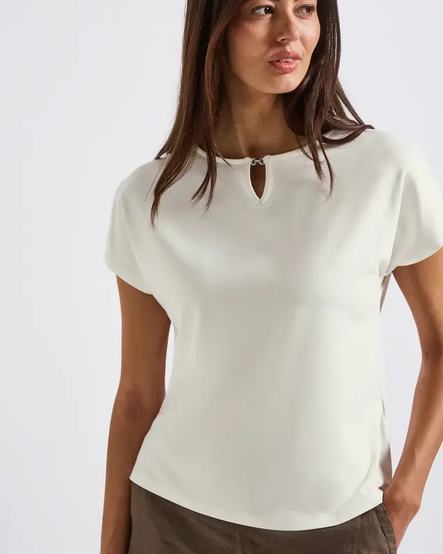Street One Shirt mit Cut-Out - Off White