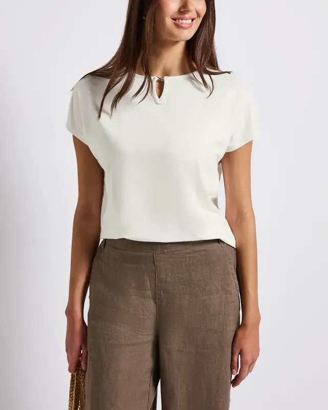 Street One Shirt mit Cut-Out - Off White