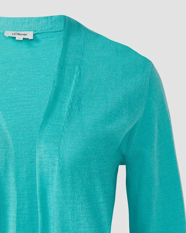 S. Oliver Cardigan with 3/4-Sleeves - Aqua