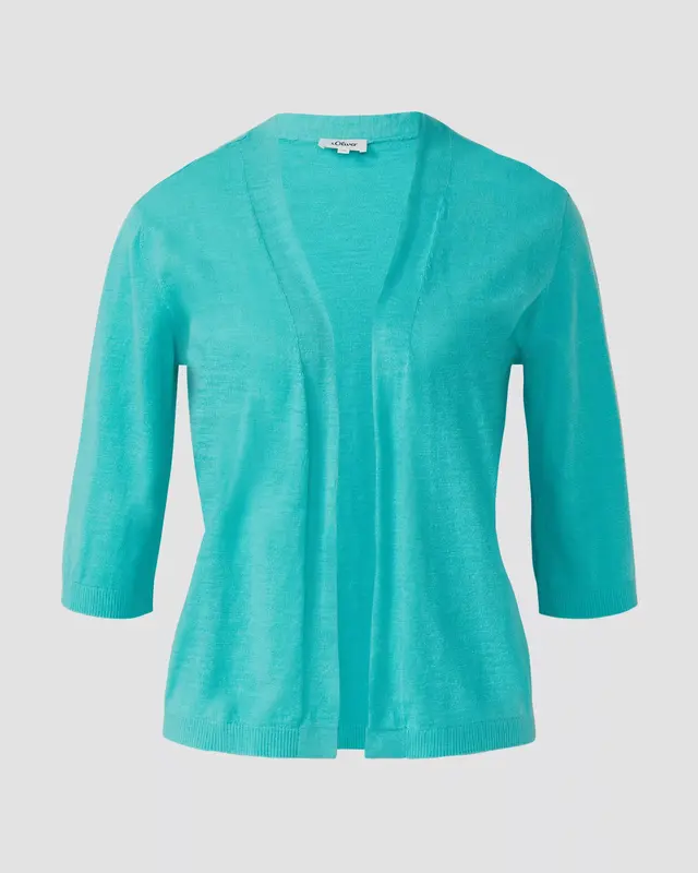 S. Oliver Cardigan with 3/4-Sleeves - Aqua