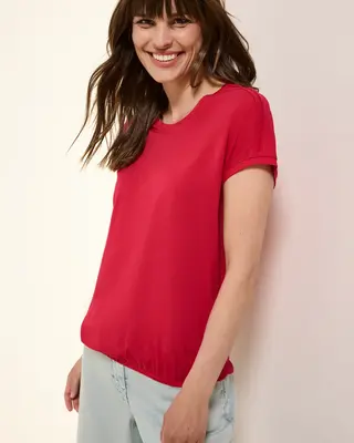 Cecil Shirt in Effen Kleur - Glazed Apple Red