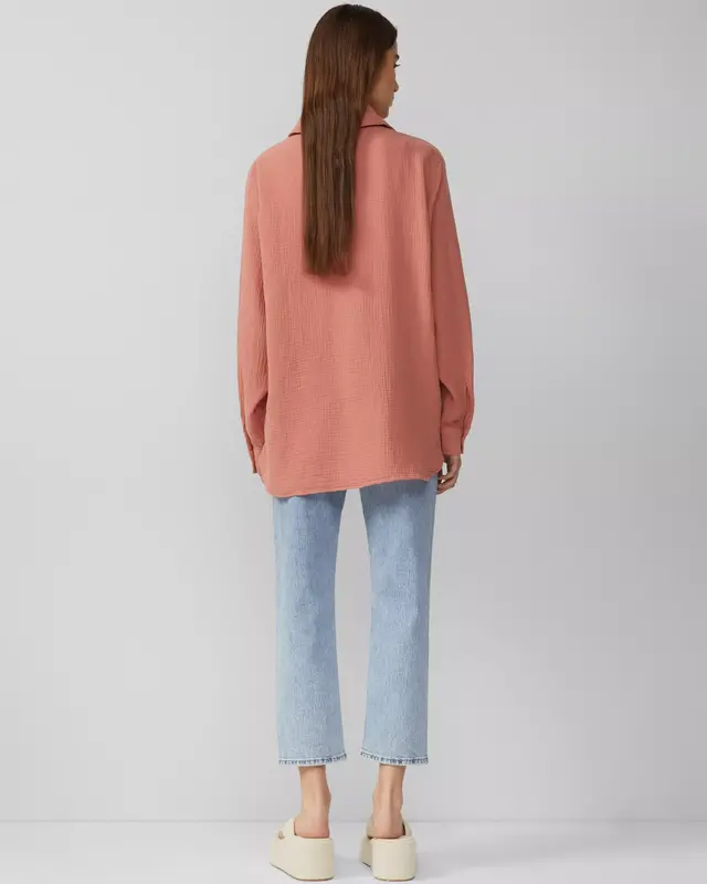 QS by S. Oliver Musselin Bluse - Papaya