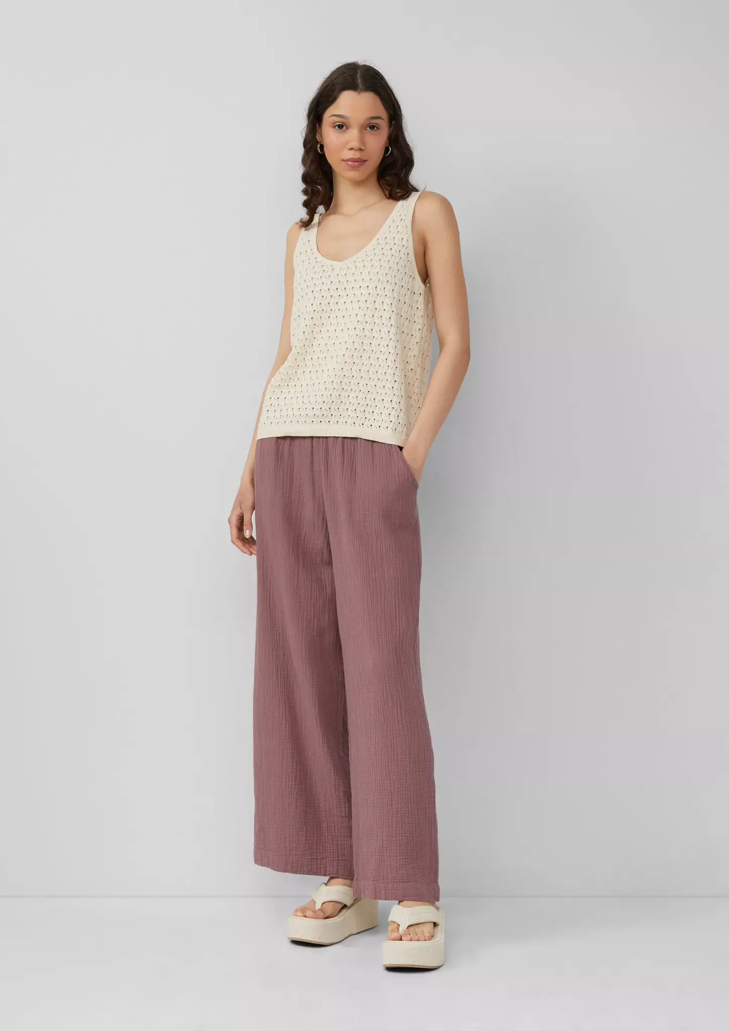 QS by S. Oliver Musselin Hose - Pink