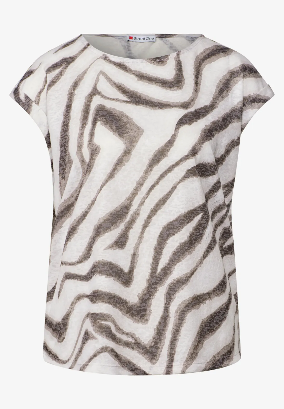 Street One Print T-Shirt - Tumbled Beige