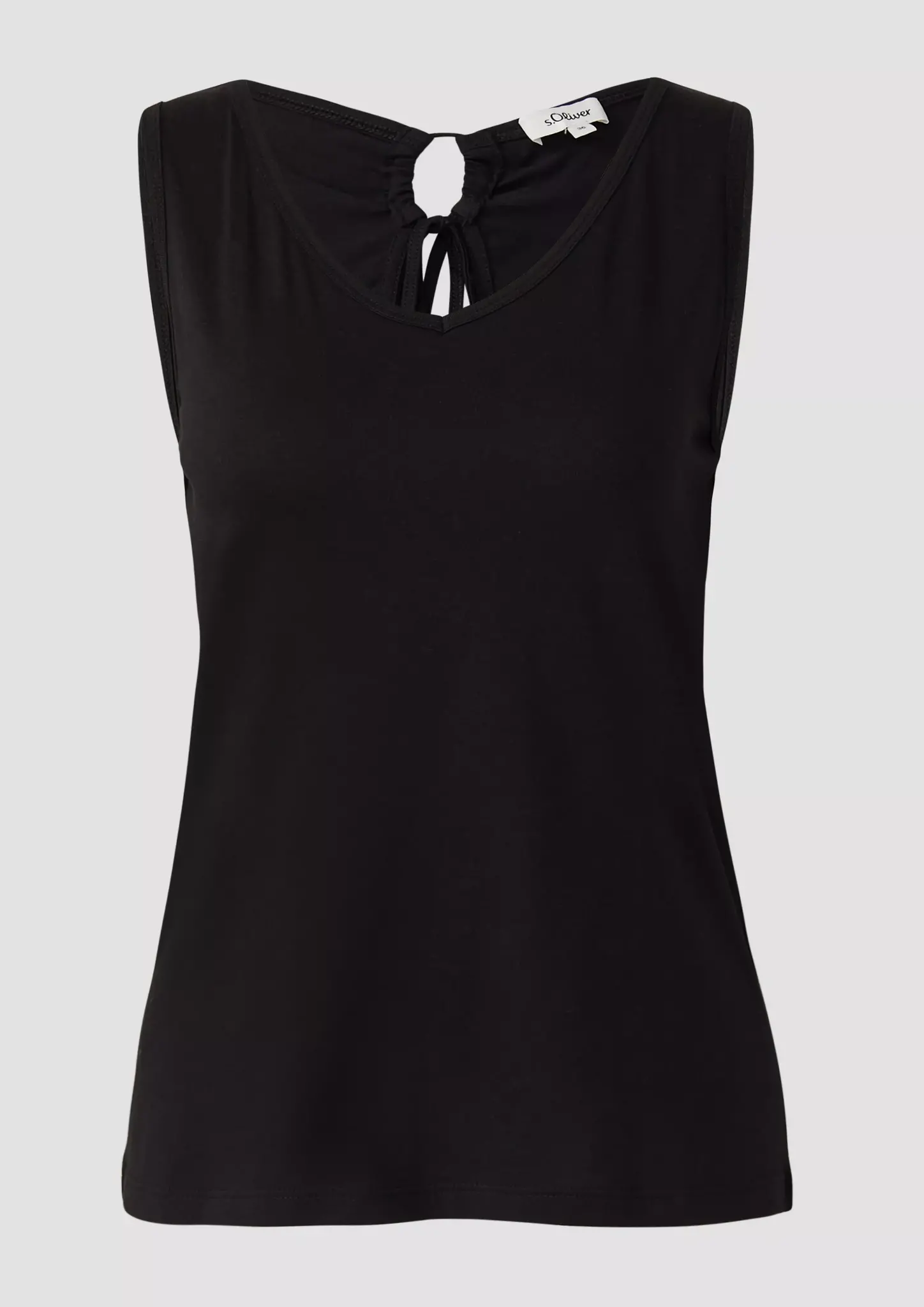 S. Oliver Jersey Print Top met Cut-Out - Black