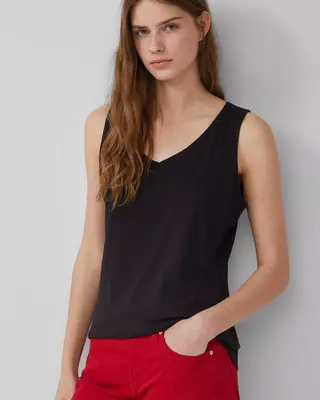 S. Oliver Jersey Top with Cut-Out - Black