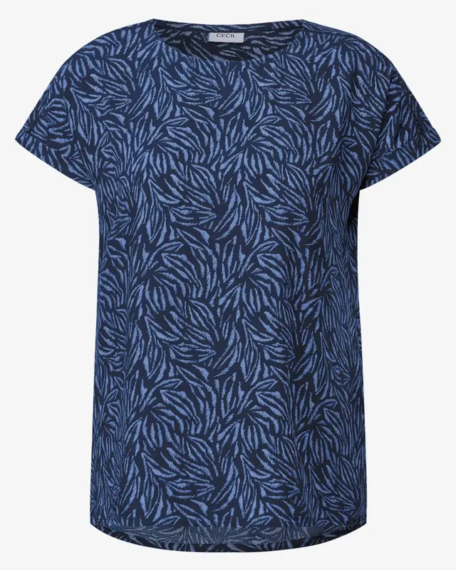 Cecil Minimal Print Bluse - Urban Navy Blue