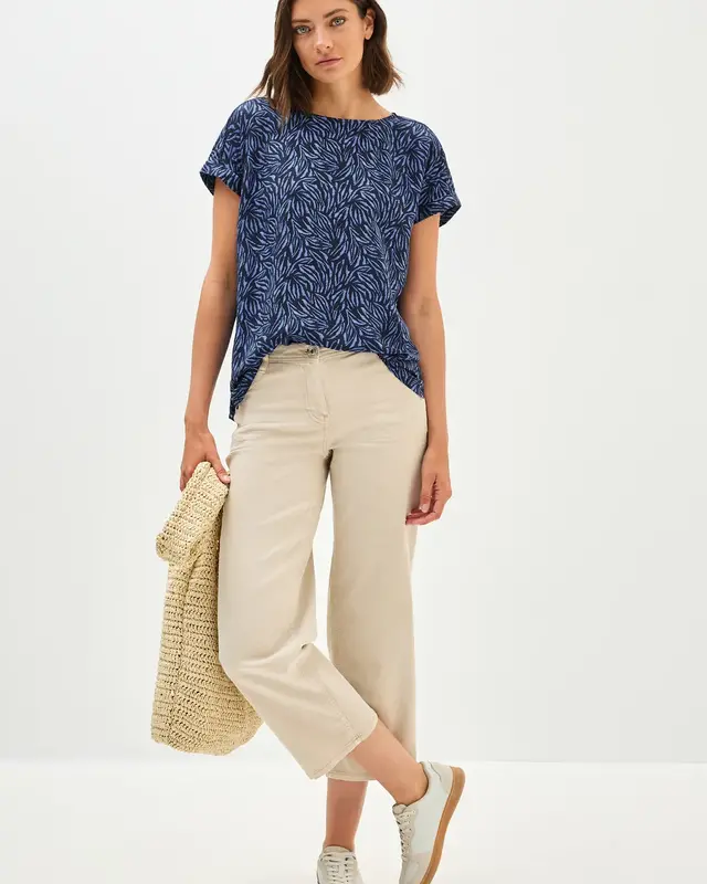 Cecil Minimal Print Bluse - Urban Navy Blue