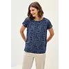 Minimal Print Bluse - Urban Navy Blue