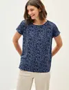 Cecil Minimal Print Bluse - Urban Navy Blue