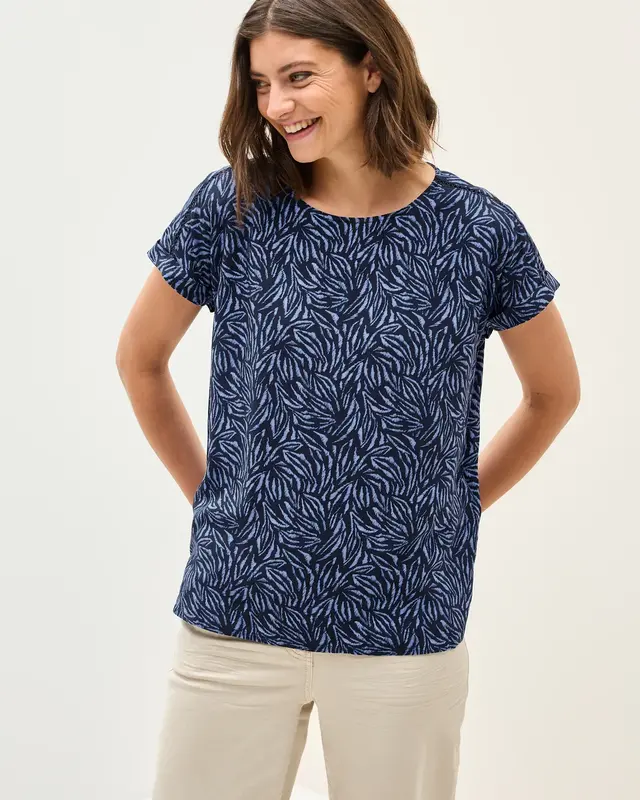 Cecil Minimal Print Bluse - Urban Navy Blue