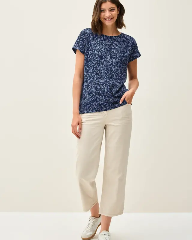 Cecil Minimal Print Bluse - Urban Navy Blue