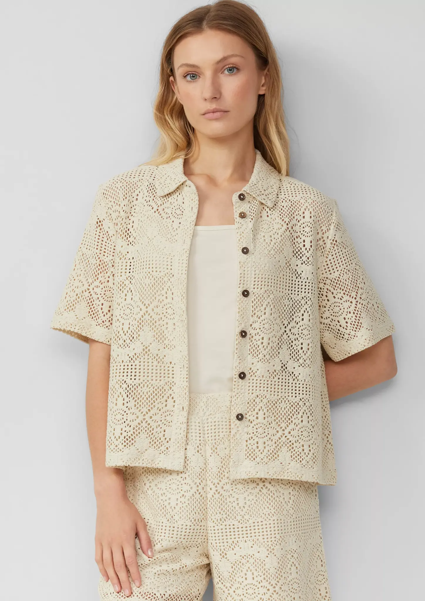 S. Oliver Embroidery Blouse - Naturel