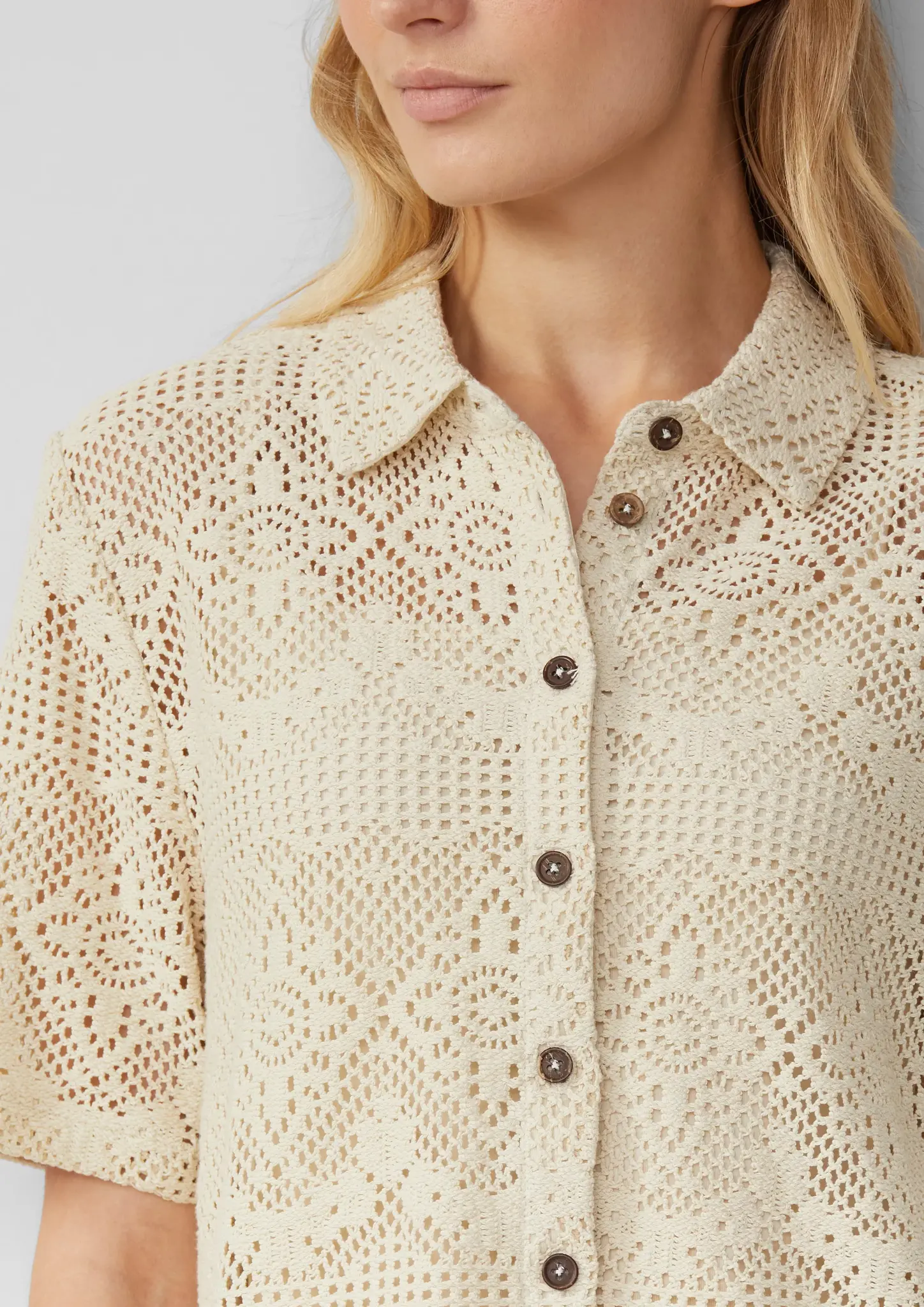 S. Oliver Embroidery Blouse - Naturel