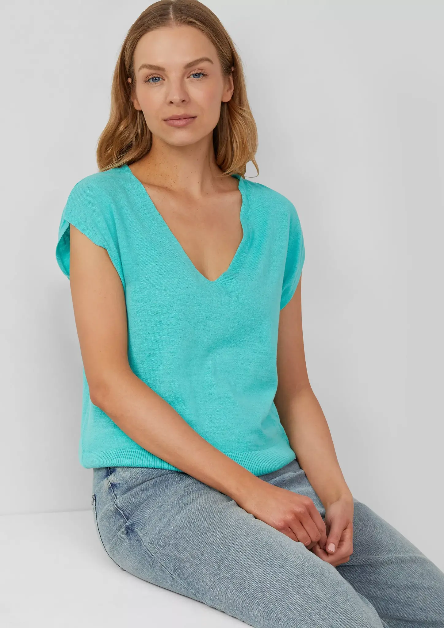 S. Oliver Spencer mit V-Neck - Aqua