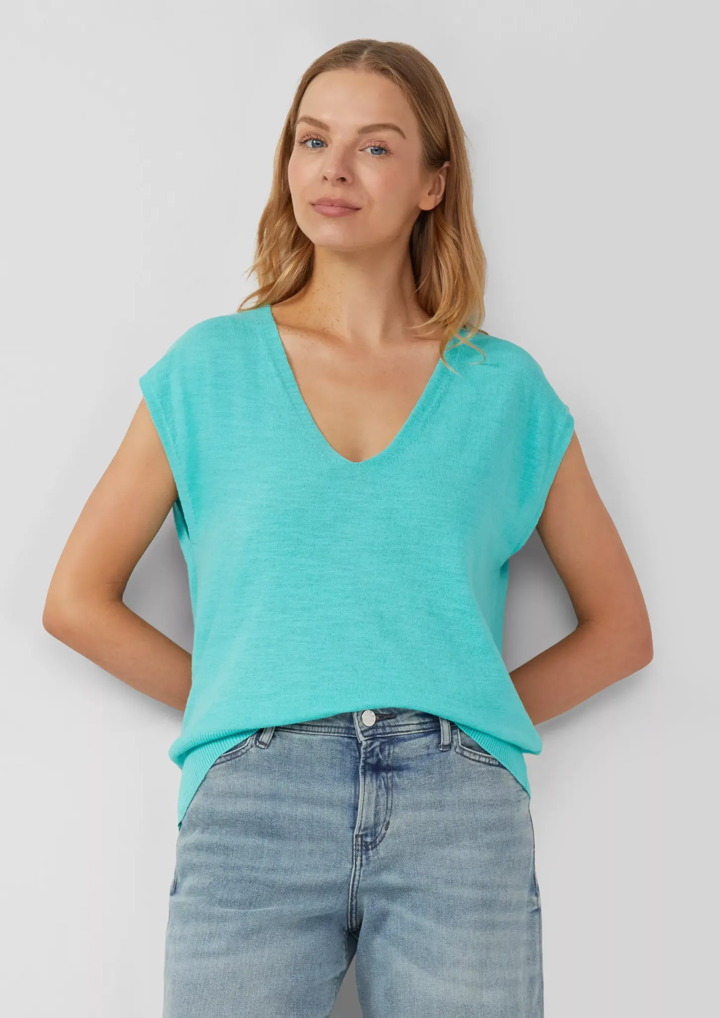 S. Oliver Spencer mit V-Neck - Aqua