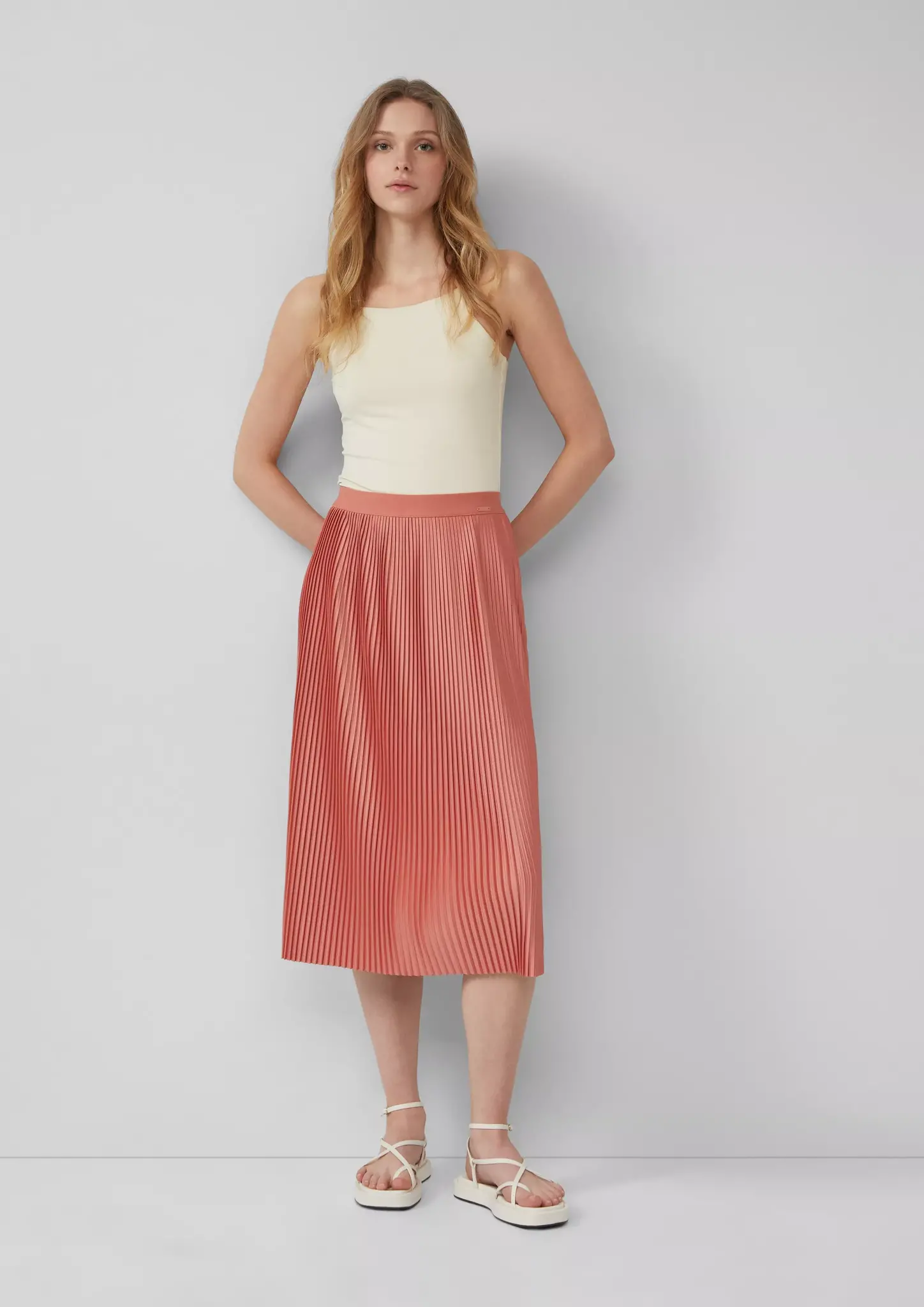 S. Oliver Skirt with Pleats - Papaya