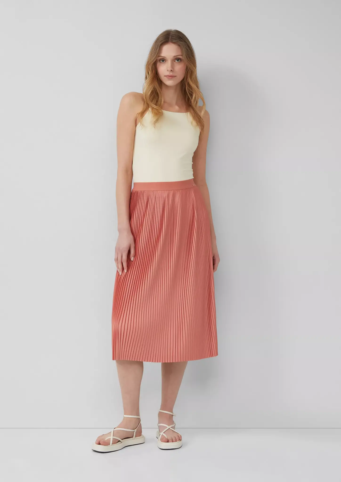 S. Oliver Skirt with Pleats - Papaya