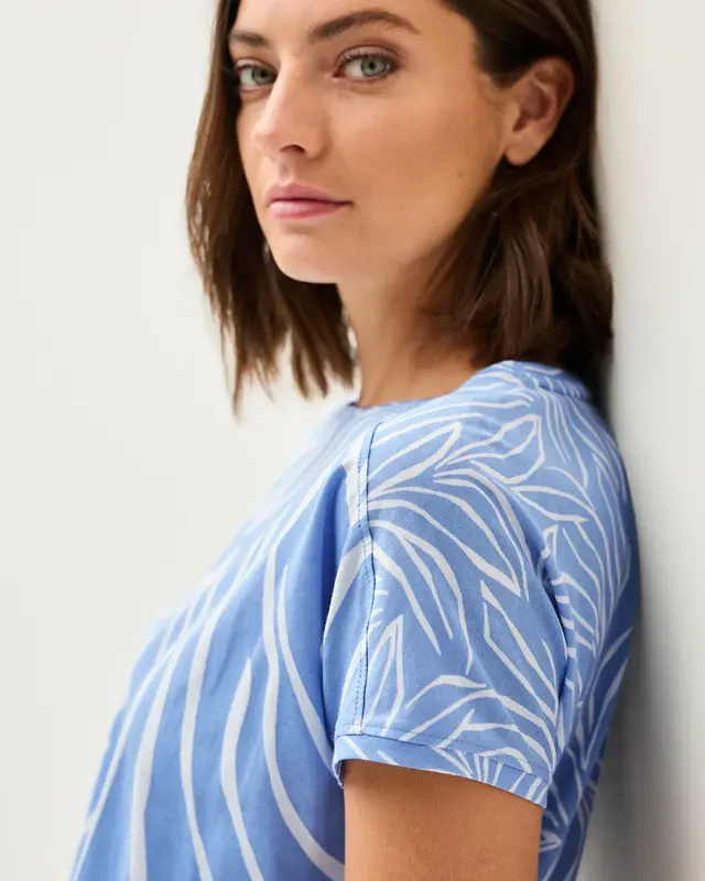 Cecil Shirt met Mixprint - Deep Pastel Blue