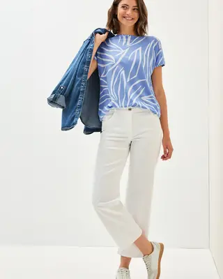 Cecil Shirt met Mixprint - Deep Pastel Blue