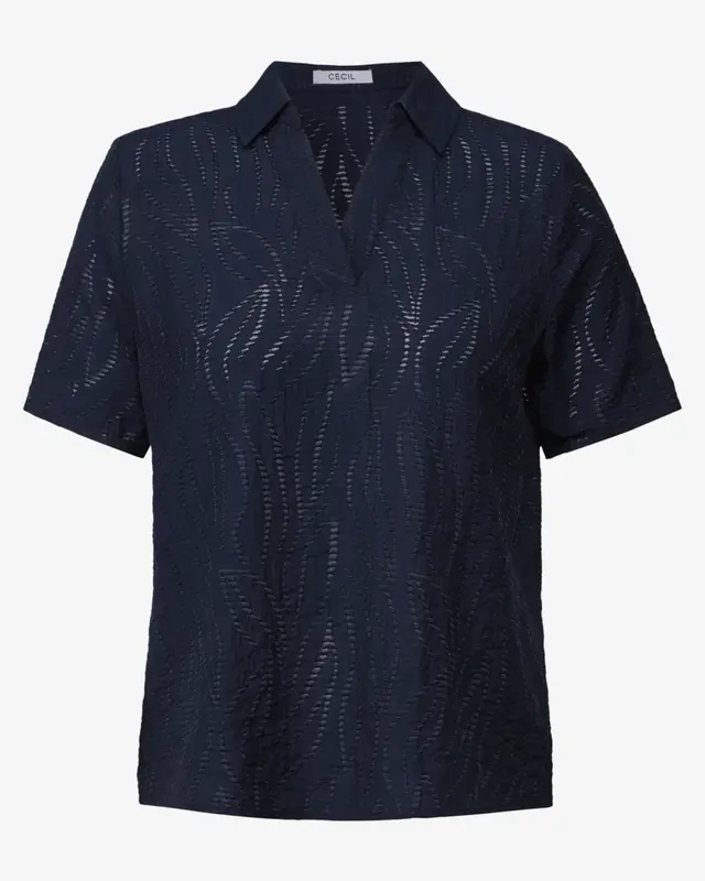 Cecil Blouseshirt met Textuur - Urban Navy Blue