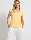 Street One Shirt with V-Neck - Buttercream Yellow