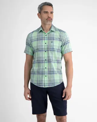Lerros Checkered Short Sleeve Shirt - Light Peppermint