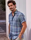 Lerros Checkered Short Sleeve Shirt - Classic Navy