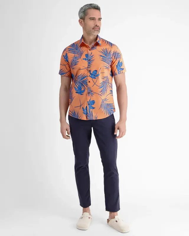 Lerros Hawaii Short Sleeve Shirt - Pale Papaya