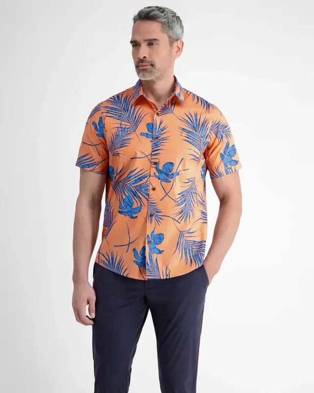 Lerros Hawaii Short Sleeve Shirt - Pale Papaya