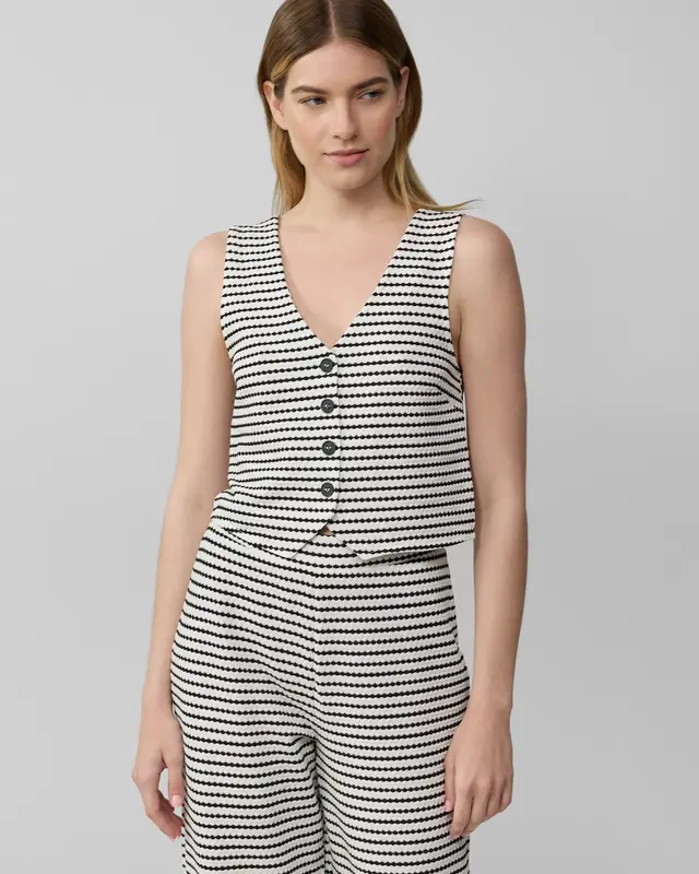 S. Oliver Structure Gilet - Cream