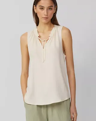 QS by S. Oliver Mouwloze Blouse - Off White
