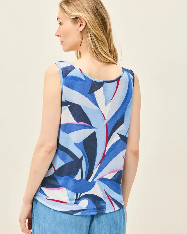 Cecil Print Top in Gebreide Look - Urban Navy Blue