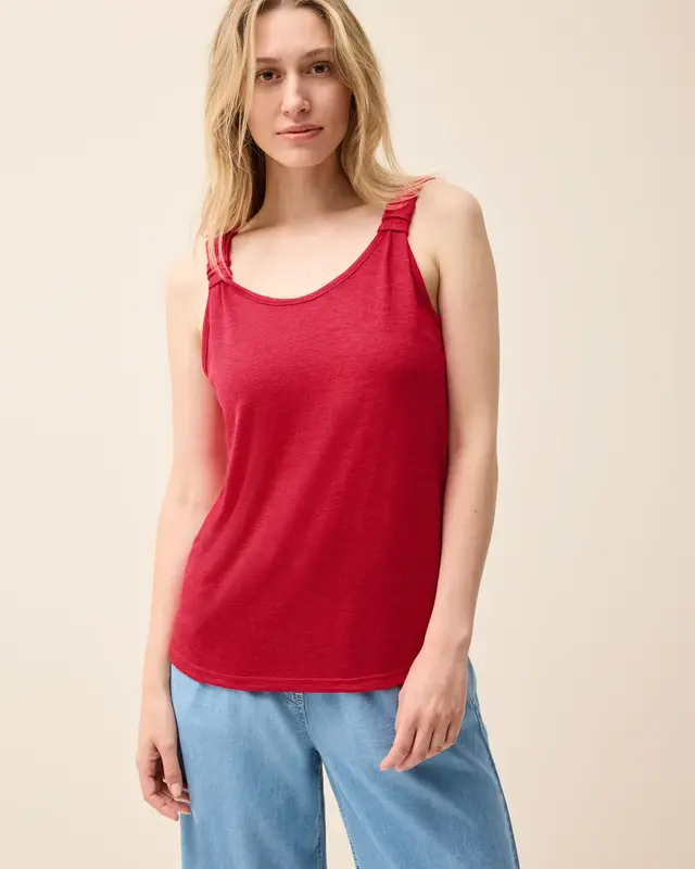 Cecil Top in Gebreide Look - Glazed Apple Red