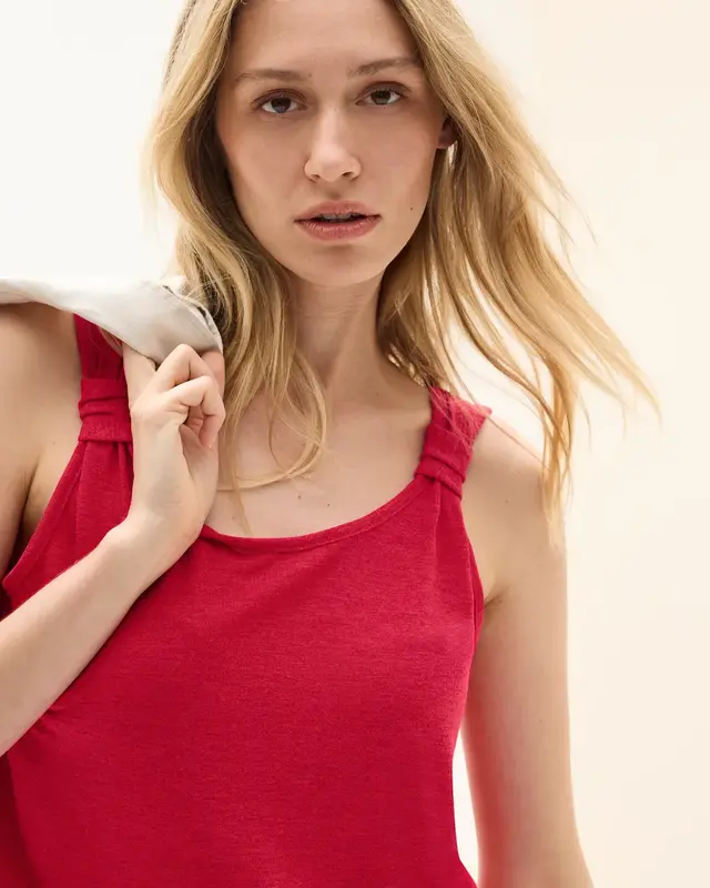 Cecil Top in Gebreide Look - Glazed Apple Red