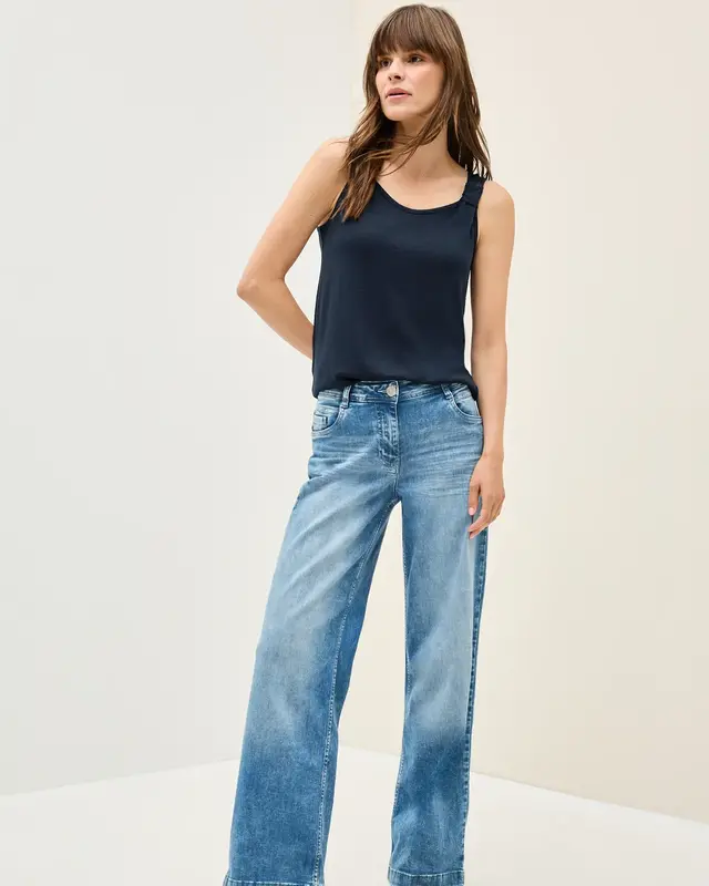 Cecil Top in Gebreide Look - Urban Navy Blue